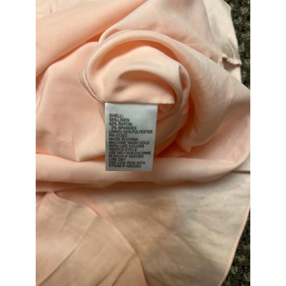 Antonio Melani Linen Dress Women’s 10 US Peach Spaghetti Strap Lined EUC💗 - Picture 6 of 8